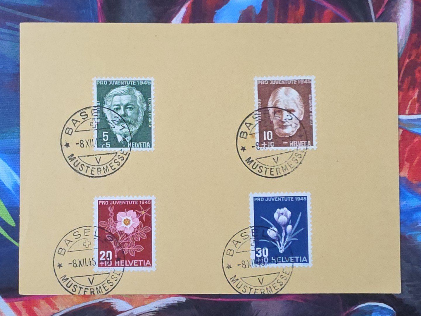Alle Briefmarken: CL33 Document + Timbre Suisse 1945 – Gebraucht aus Cousset von Patrick_Collections