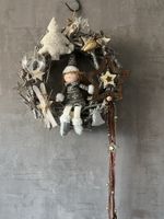 Türkranz Weihnachtsdeko Kranz Hausdeko Vintagedeko Holz