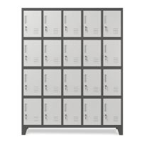 Schliessfachschrank 20 Fächer - Anthrazit/Weiss