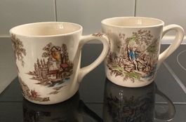 Englische Tassen Vintage Johnson Bros, 2 Stück
