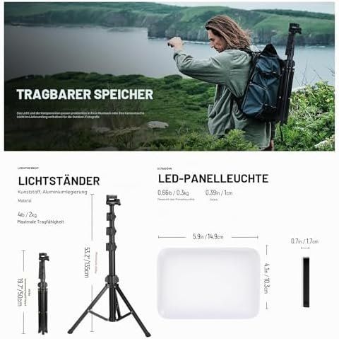 Lampade: Basics 2 Pack LED Videolicht Panel Lighting Kit Bi Color – Nuovo e nell'imballaggio originale da Hundwil venduto da Pakethase 6