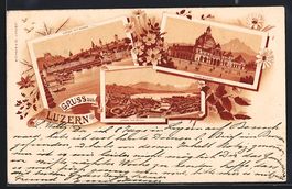 Luzern, Ortsansichten mit Mustegg u. vom