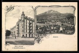 AK Luzern, Hotel Helvetia, Waldstätterstraße 9