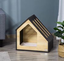 + Pawhut Hundehütte aus Holz Indoor Katzenhöhle Katzenhaus