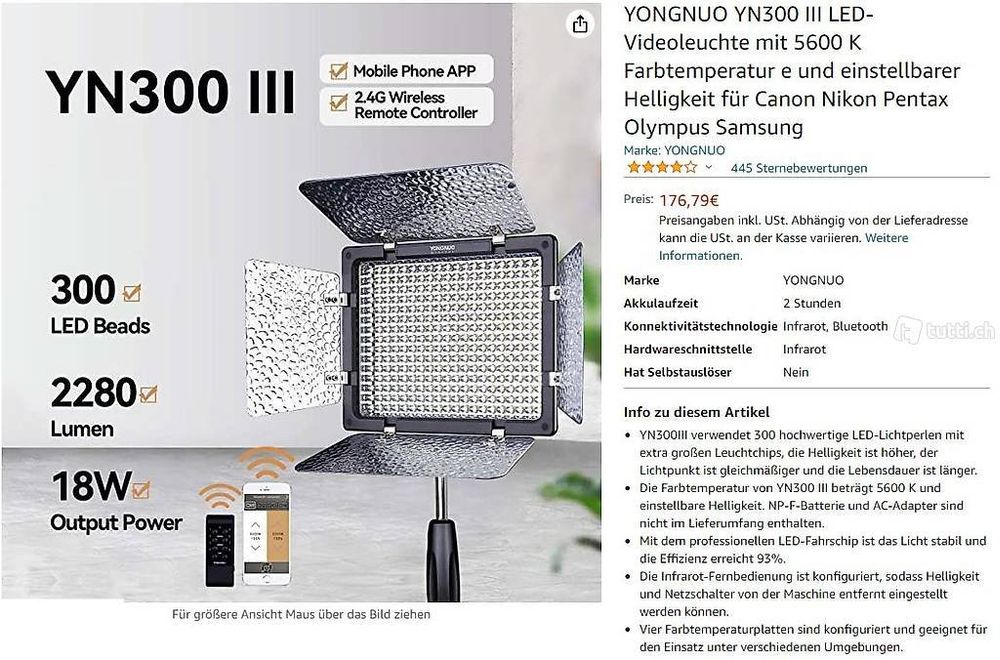 Panel de Luz Led Yongnuo Yn300 Air Ii Rgb 3200 5500K