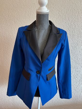 Damen Blazer Jacke Design Schwarz Blau Gr S