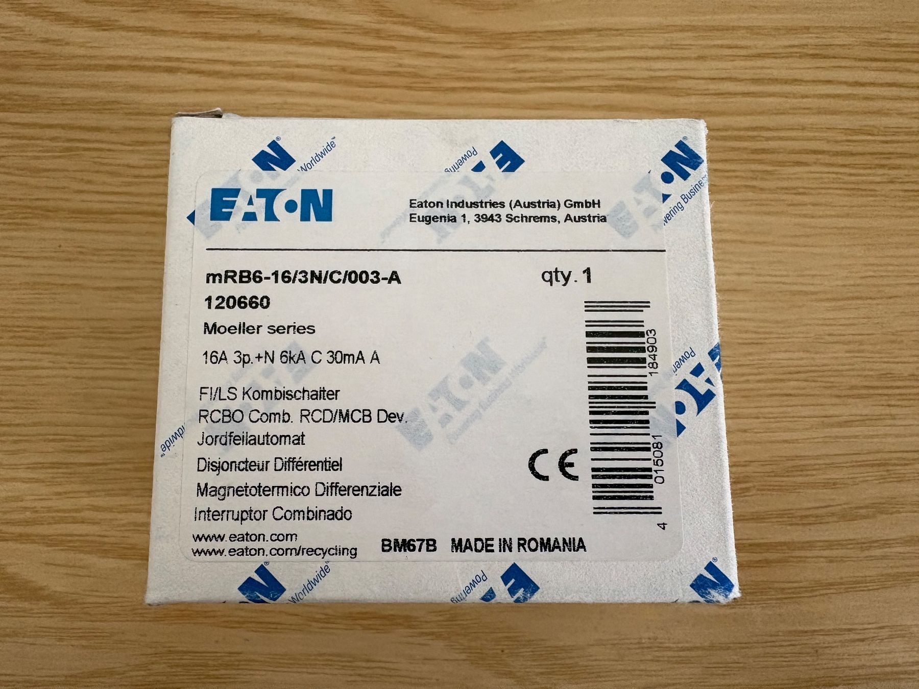 Eaton Componenti elettronici: EATON RCB Combo 16A 3p.+N 6kA C 30mA A – Nuovo e nell'imballaggio originale da Kreuzlingen venduto da Longdani
