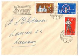 🇨🇭 Vevey - 1955 sur enveloppe - Fête des vignerons