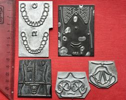 5 Druckplatten Metall, Klischee Druck, Anatomie, Medizin