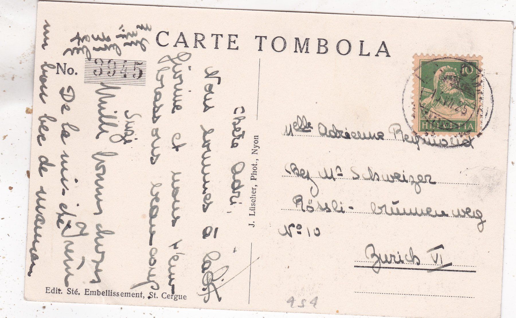 Cartoline postali: Eté de la Givrine 1925 – Usato da Herisau venduto da Lisegrat2008 1