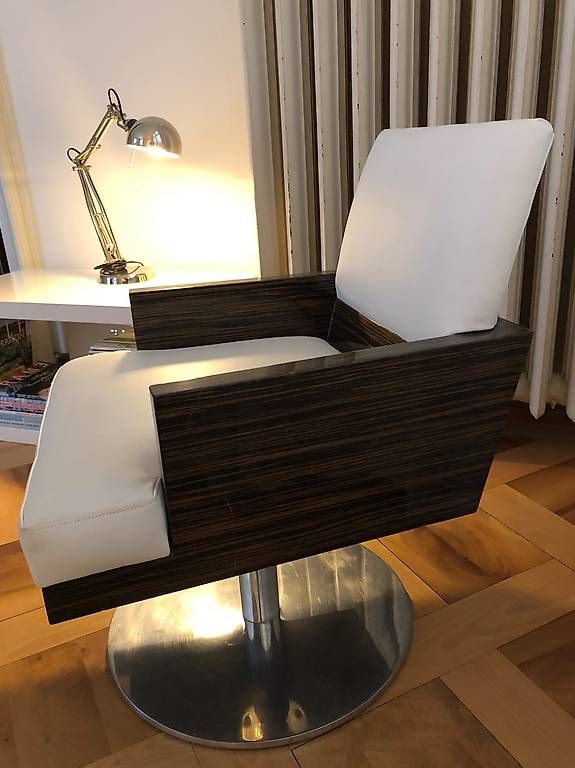 Sessel: Design Sessel, drehbar, Leder weiss – Gebraucht aus Zürich von sil_j2sz 2