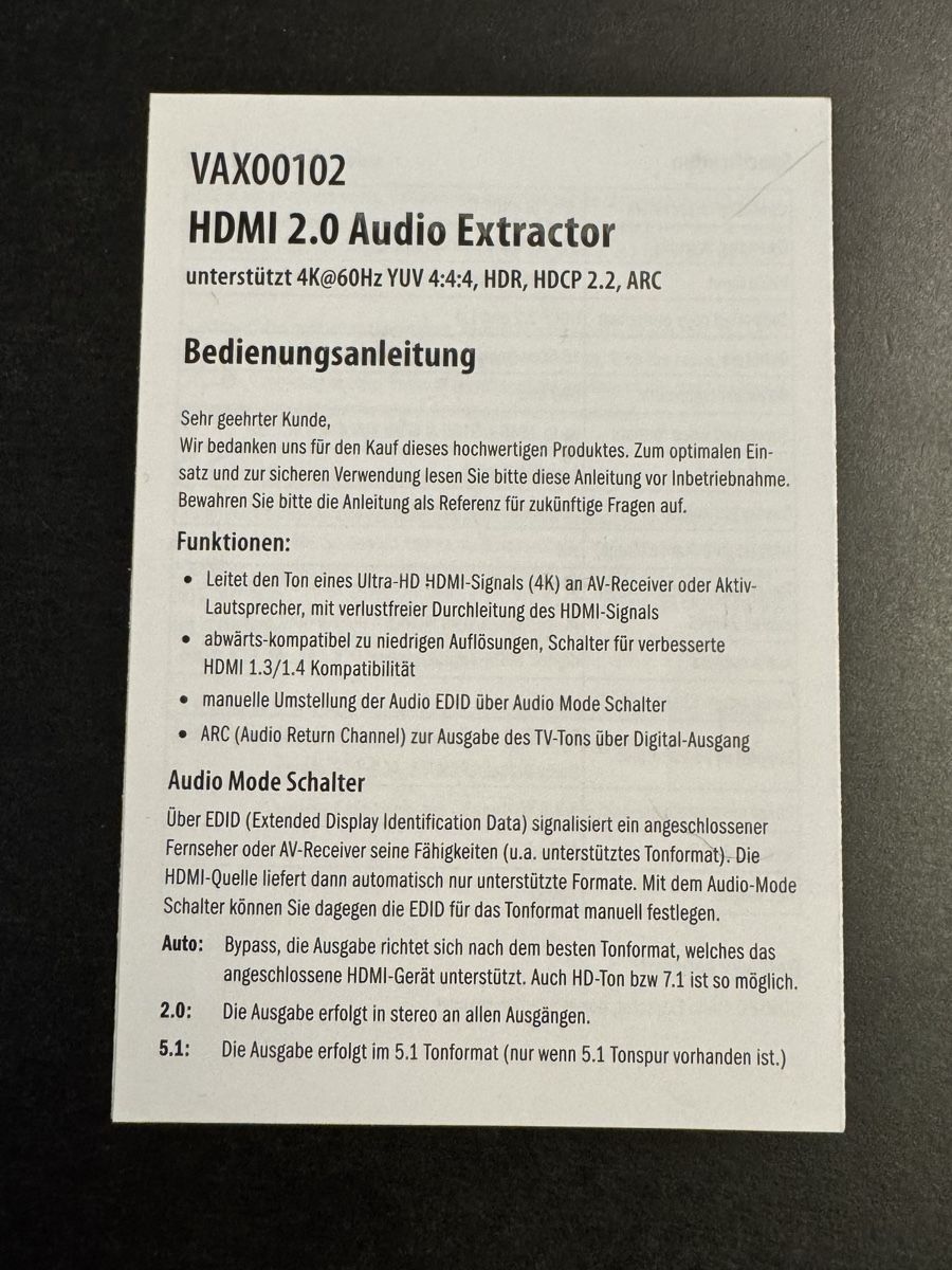 Konverter: FeinTech VAX00102 HDMI 2.0 Audio Extractor – Gebraucht aus Bern von Gbilly 6