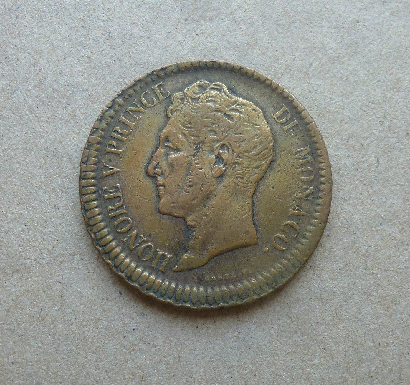 Alle Münzen: Monaco ++ Un Decime 1838 – Gebraucht aus Walkringen von Casablanca777