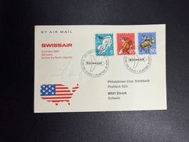 Swissair Sonderflugbrief Genf-New York 1967