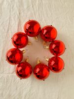 Weihnachtskugeln Set, Rot Glanz, 8 Stk., Ø 4 cm, Globus