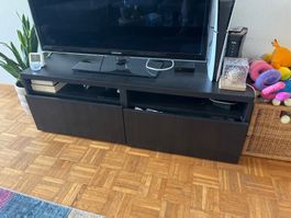 TV Stand dark brown 2 drawers good condition