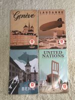 4 plaques NEUVES en métal suisse vintage