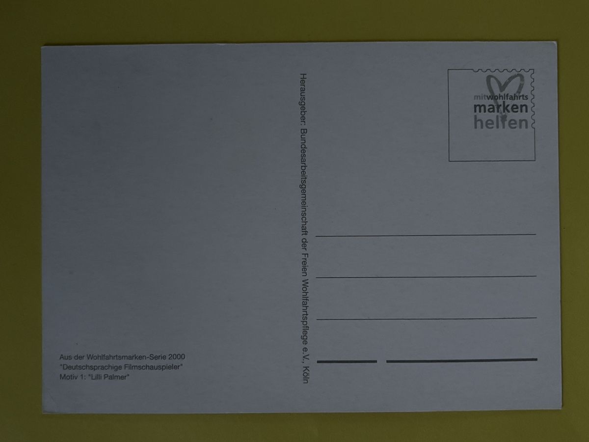 Ansichtskarten: AK von Lilli Palmer  – Gebraucht aus Rümlang von Kartenpost1 1