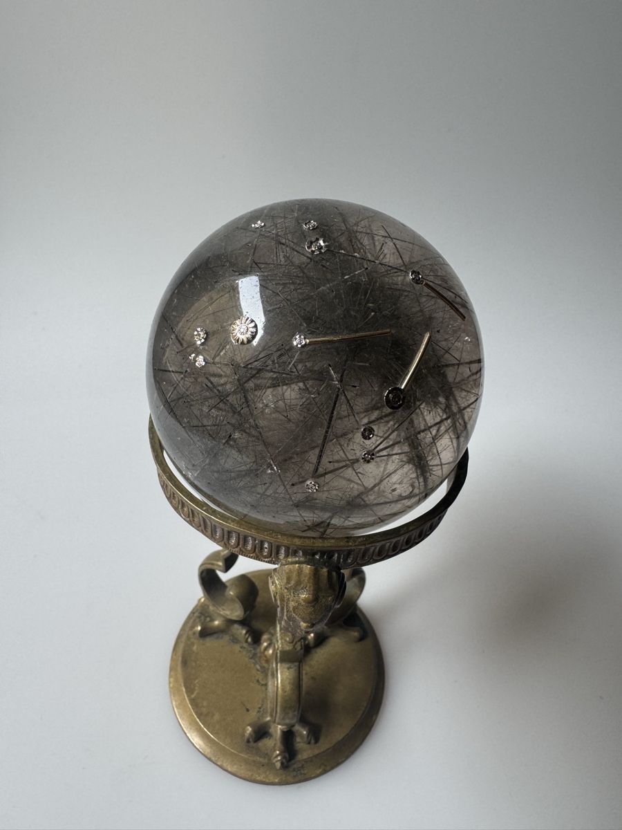 Minerali & Pietre curative: Sfera cristallo con oro e diamanti – Usato da Genève venduto da GenevasWunderkammer 5