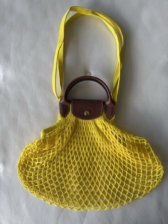 Sac Longchamps Le pliage filet jaune neuf!