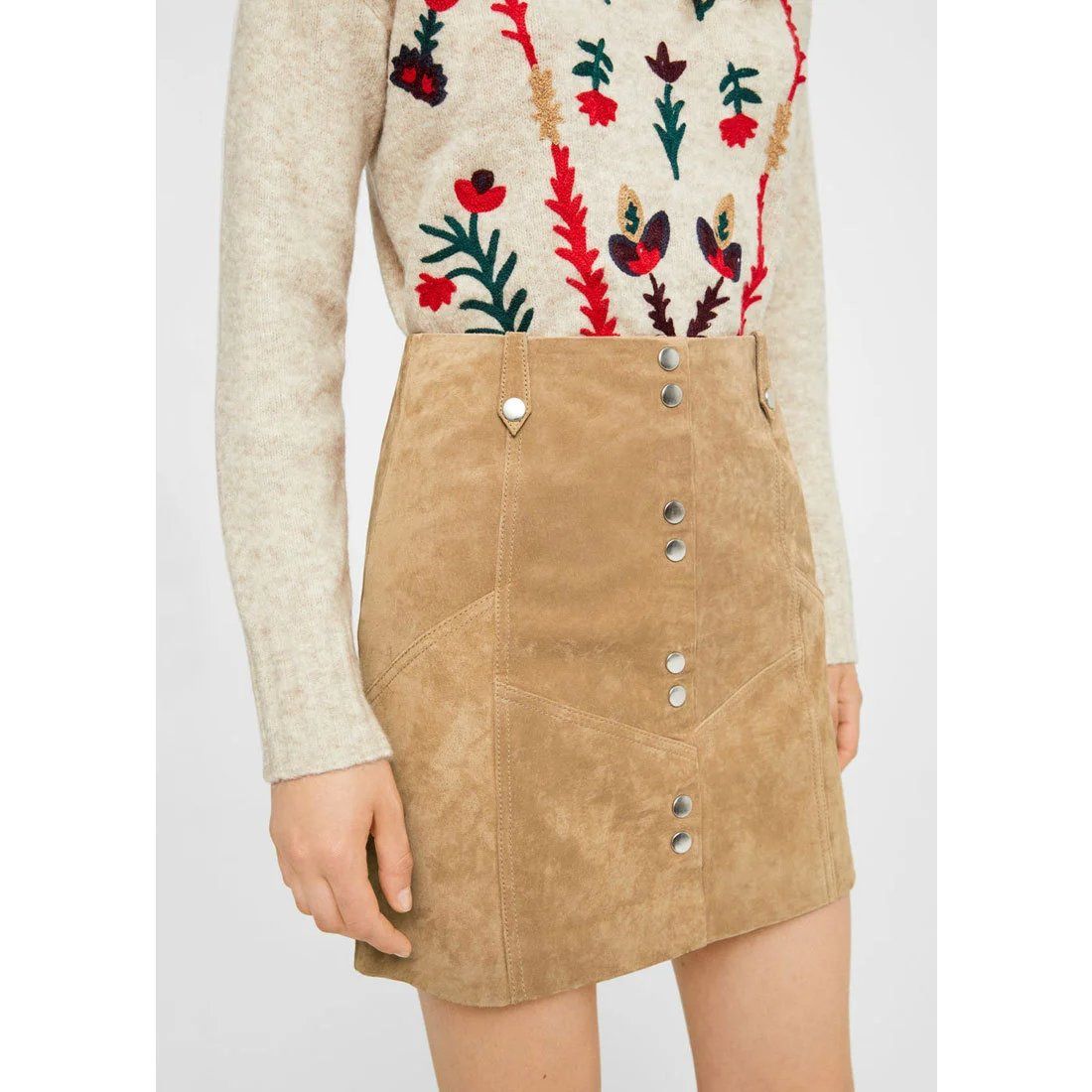 Mango Röcke: Mango - Jupe beige en cuir véritable – Gebraucht aus St-Sulpice VD von rit_h8vk 1
