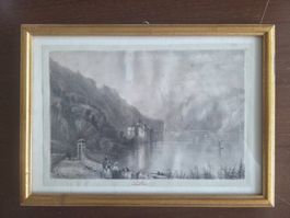 Schloss Chillon – historischer Stahlstich gerahmt