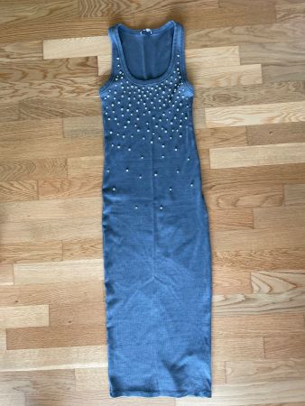 Baumwollkleid mit Steinen ZARA