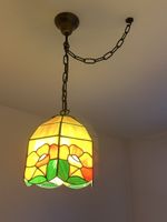 Vintage Tiffany-Stil Hängelampe, Leuchte, Glas, Top Zustand!