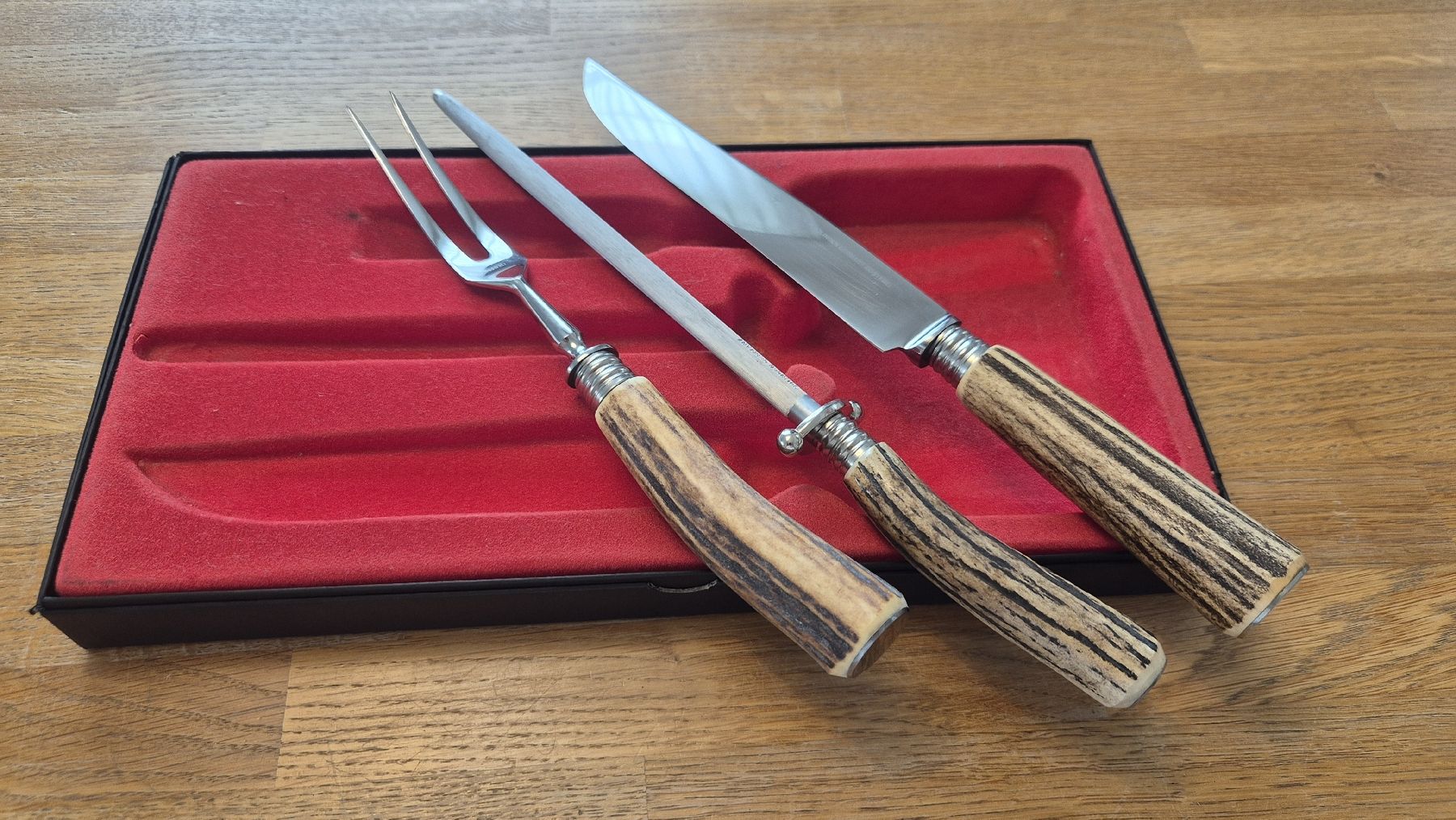 Solingen Messer: Dreizack Solingen Tranchier-Set mit  Hirschhorngriff – Gebraucht aus Winterthur von Guisto77 2