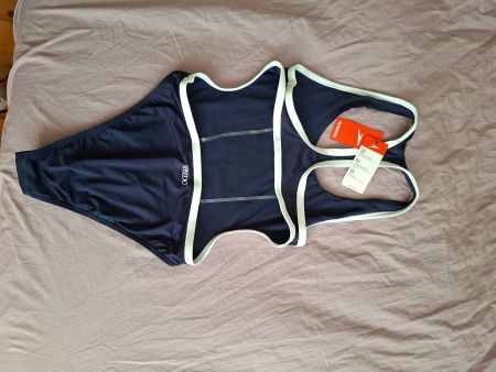 NEW Speedo Badeanzug dunkelblau weiss mit Etikette