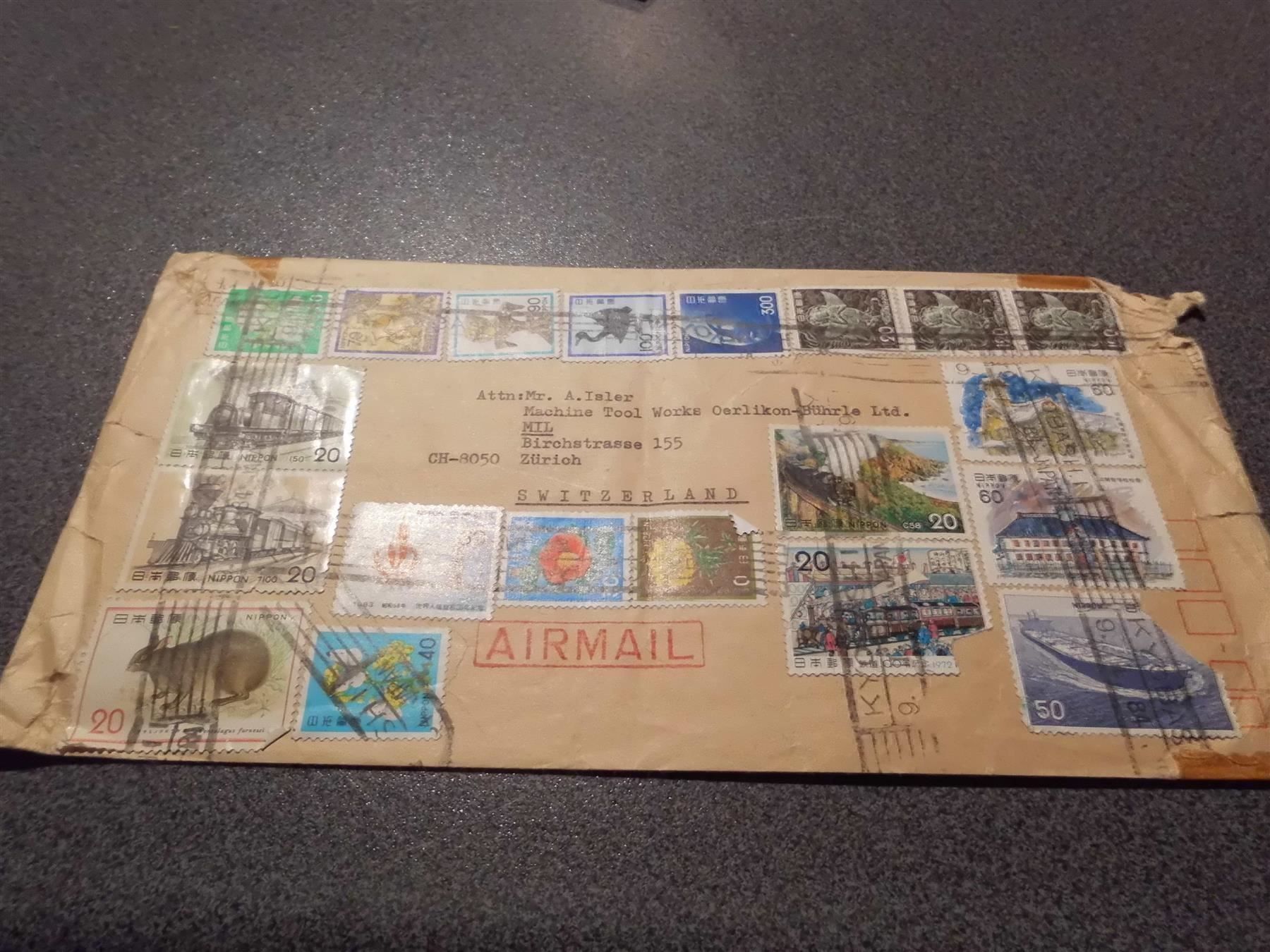 Tutti i francobolli: Briefmarken Nippon auf Couvert – Usato da Zürich venduto da abraxas1291