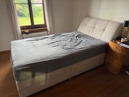Boxspring Bett 120cm inkl. Kopfteil und neuer Topper