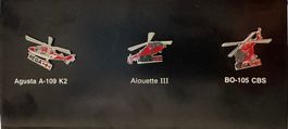 REGA Pins 3er Set Helikopter Neu Zustand