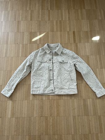 PESO Jacke XS – beige/off-white mit Stickerei