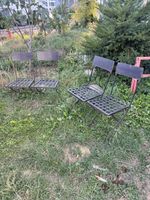 4 Metall Klappstühle Gartenstuhl dunkelbraun gebraucht fli