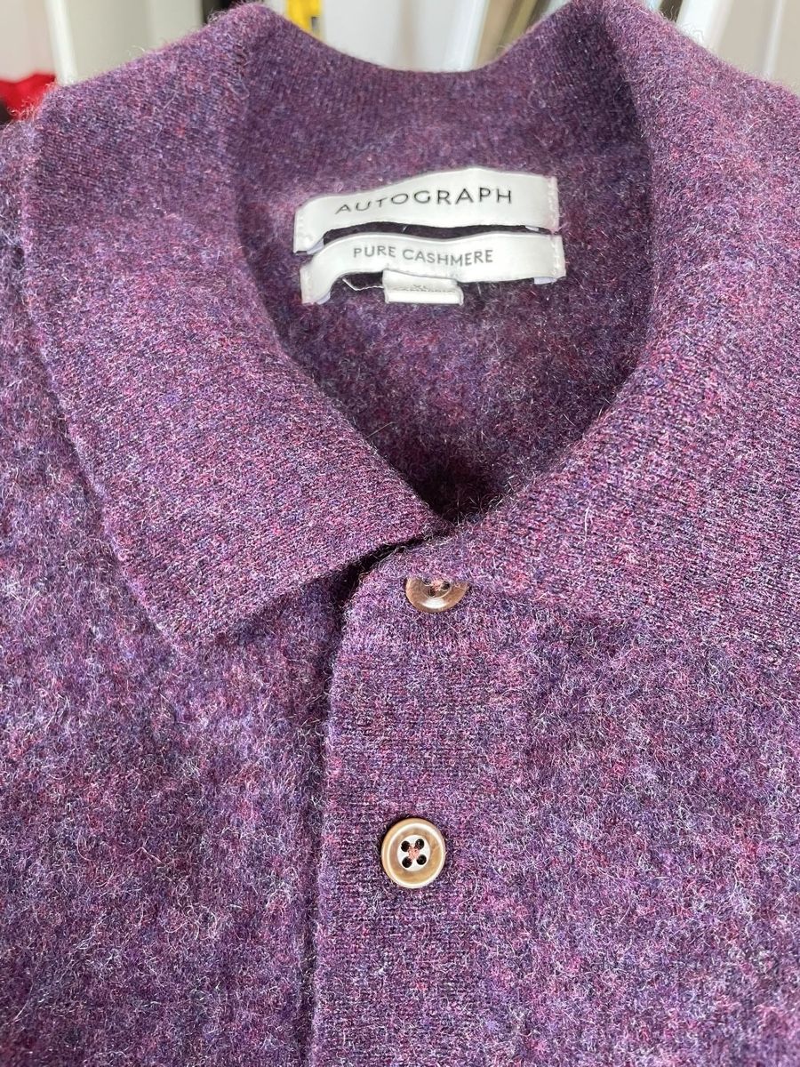 Magliette Polo: Pull col polo 100% cachemire violet taille XL M&S – Nuovo (secondo la descrizione) da Vuippens venduto da ale_6gkb 4