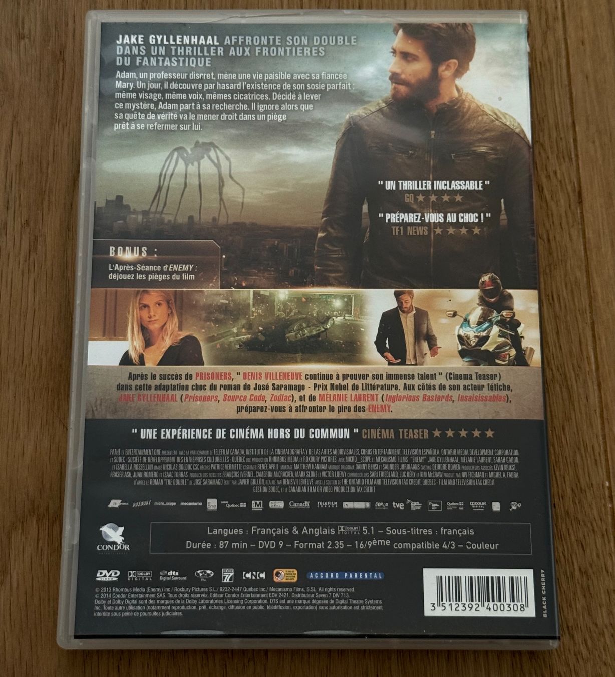 Alle DVDs: DVD Enemy de Denis Villeneuve – Gebraucht aus Denges von peumens 1
