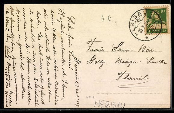 Cartoline postali: AK Herisau, Teilansicht, 1927 – Usato da Berlin venduto da bartko-reher 1