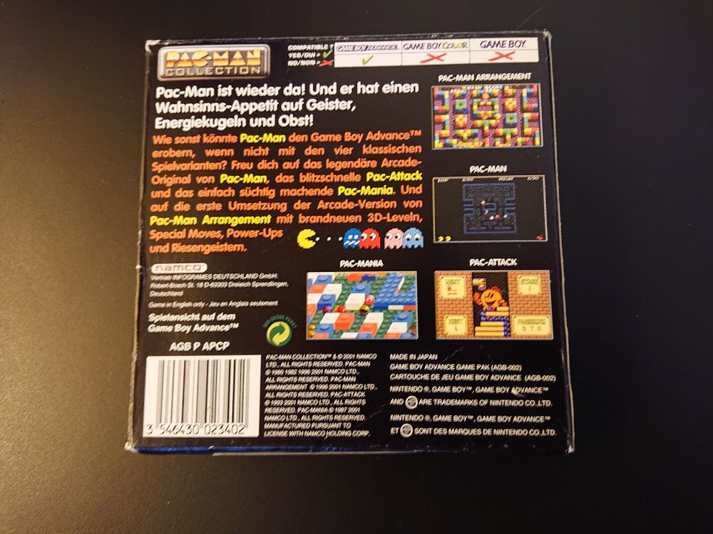 Gameboy Advance GBA - Pac-Man Pac Man Collection - NOE OVP (Gebraucht ...
