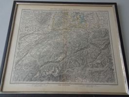 Landkarte süd-west Deutschland Schweiz