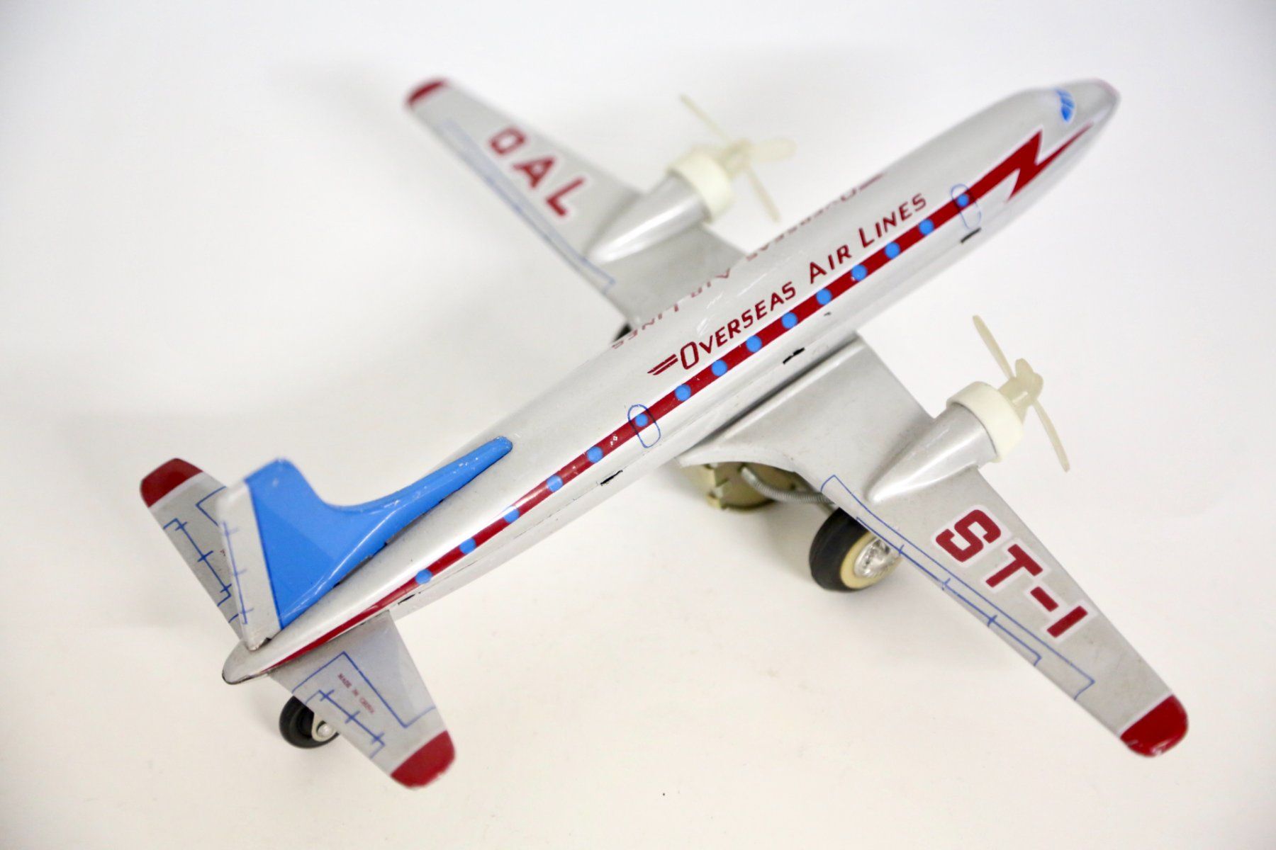 Giocattoli: Overseas Air Lines Blech Flugzeug – Usato da Reinach BL venduto da Han-Numismatik 2