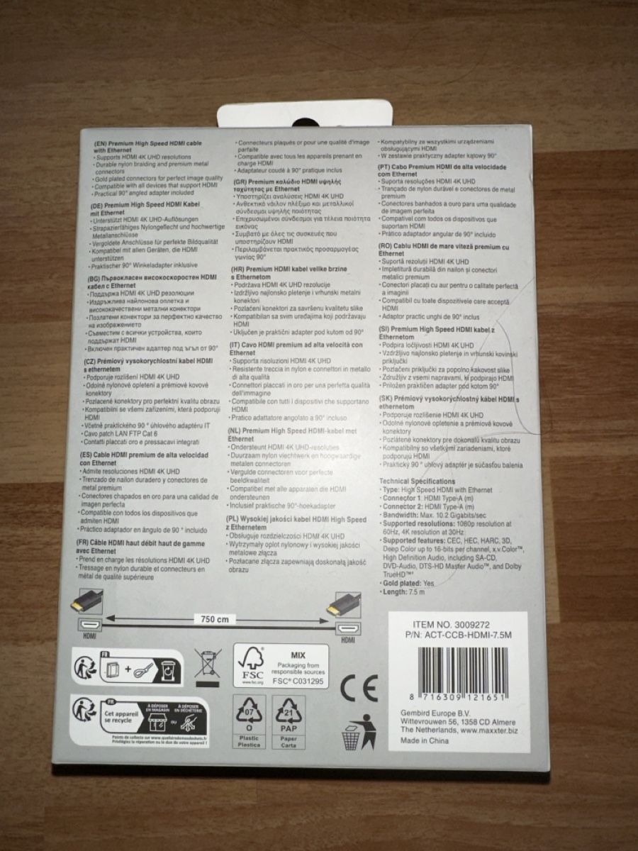 Cavi: HDMI Kabel 7.5m Sologic High Speed Ethernet 4K Neu – Nuovo e nell'imballaggio originale da Wald AR venduto da sim_m9vw 1