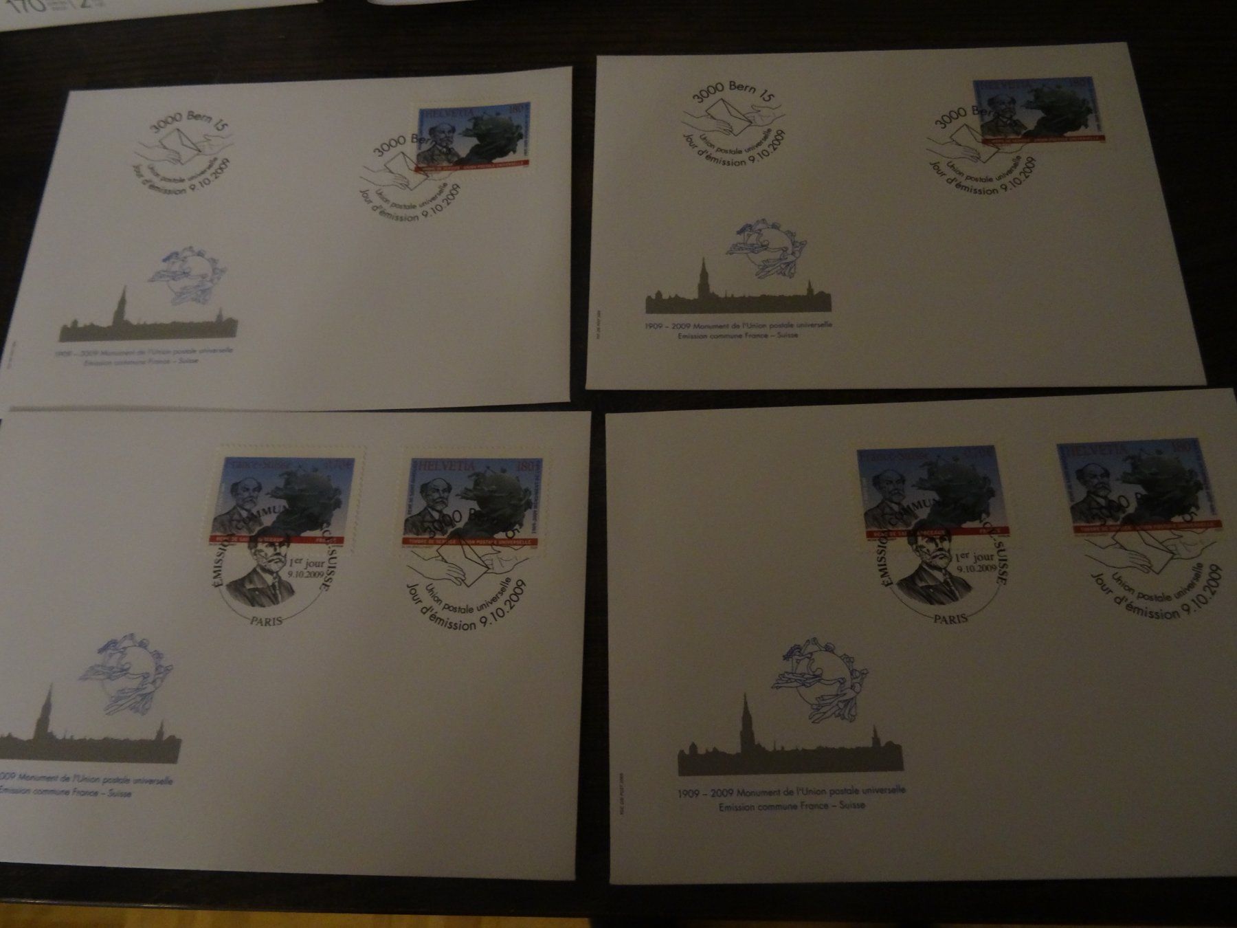Alle Briefmarken: FDC 2009 Union Postale Universelle 4 STÜCK – Gebraucht aus Olten von pechsisa1
