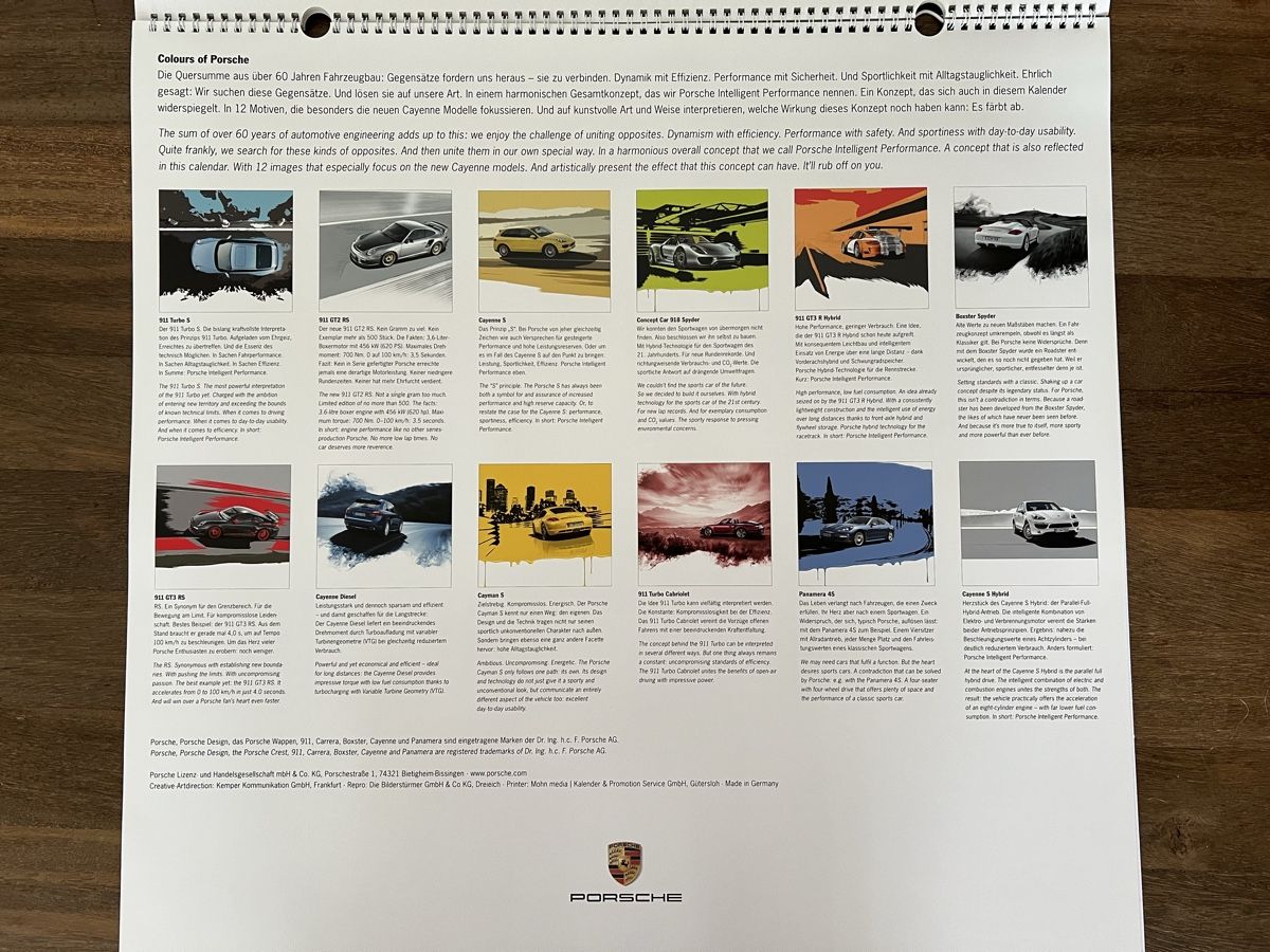 Porsche Kalender: 4 x Porsche Kalender 2008 2011 2012 2013 – Gebraucht aus Weesen von Elmax1 5