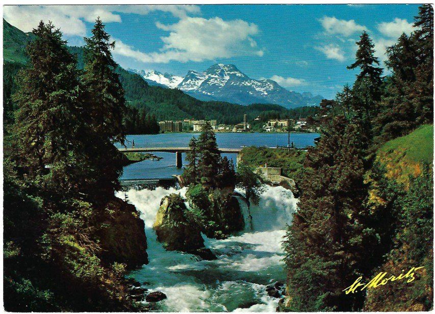 Ansichtskarten: AK St. Moritz mit See und Innfall, 1968, seltene Version – Gebraucht aus Rheinfelden von wil_m7gh