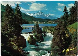 AK St. Moritz mit See und Innfall, 1968, seltene Version