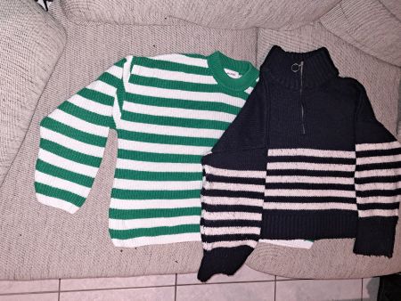 2er Set Streifenpullover, perfekt für den Herbst!