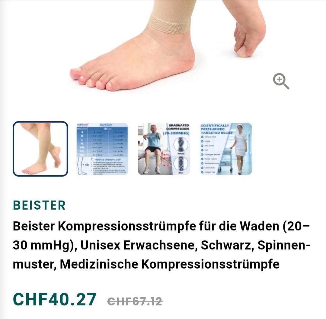 Calze: Compresions strümpfe hellbraun NEU 3 Paar – Nuovo (secondo la descrizione) da wetzikon venduto da Bestedienste 4