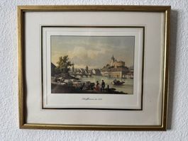 Schaffhausen um 1850 – Kolorierter Stahlstich mit Munot