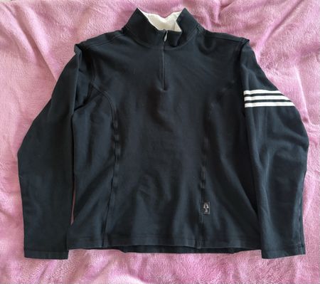 Adidas Sportpulli, Gr. M, Schwarz mit Streifen am Ärmel